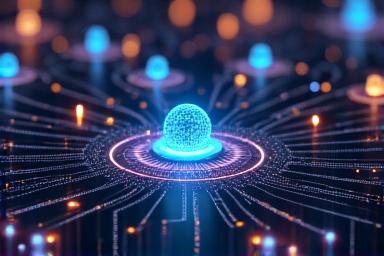 Représentation abstraite d'un réseau de connexions sociales et d'analyse d'audience.